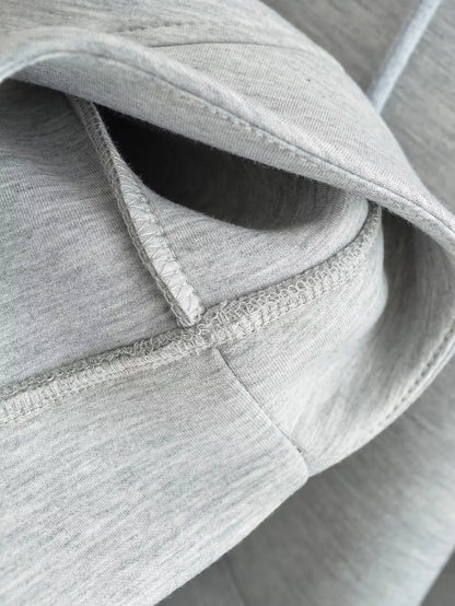 Women's Hooded Zip Jacket – Loose Casual Coat with Pockets
