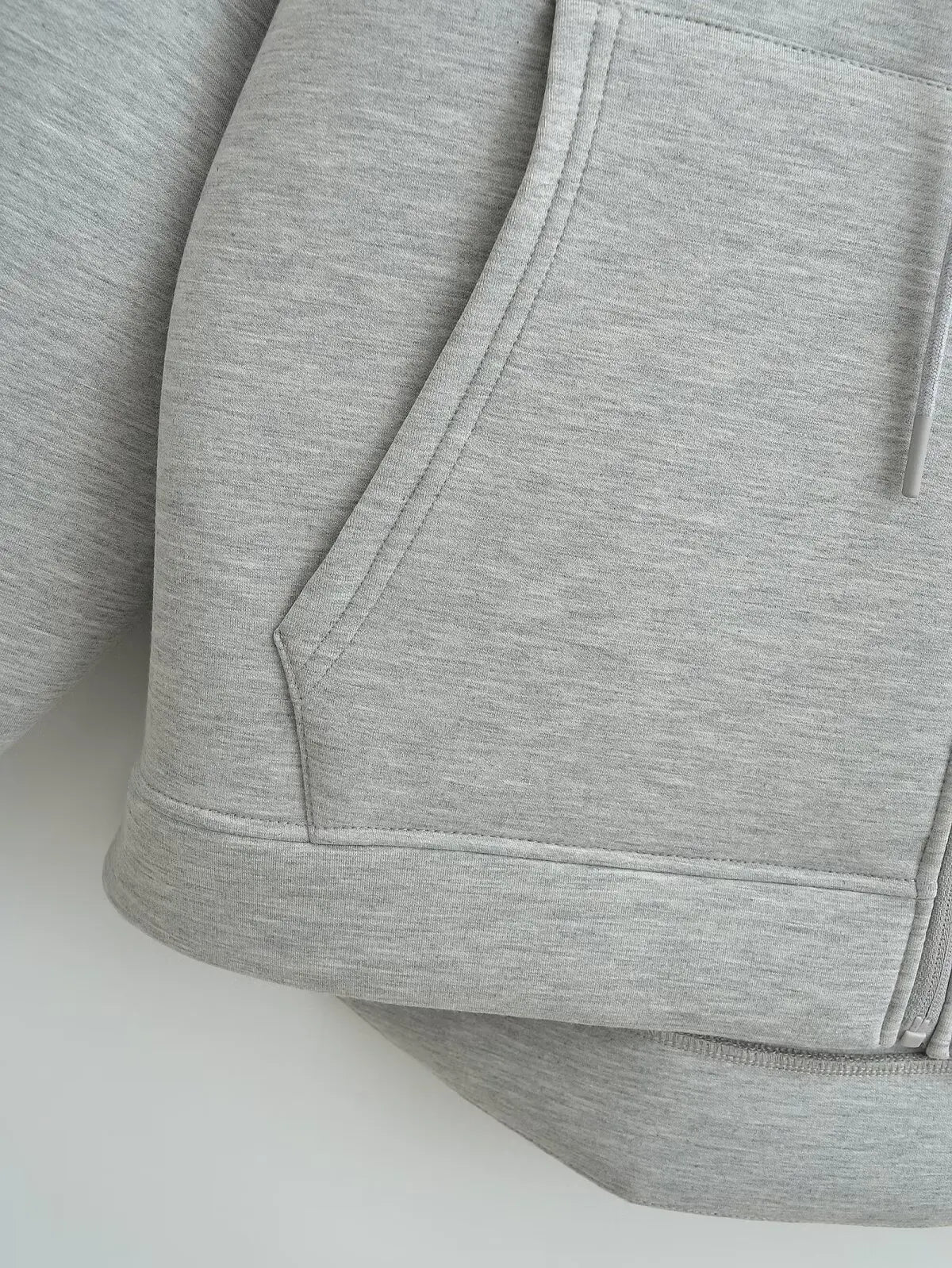 Women's Hooded Zip Jacket – Loose Casual Coat with Pockets