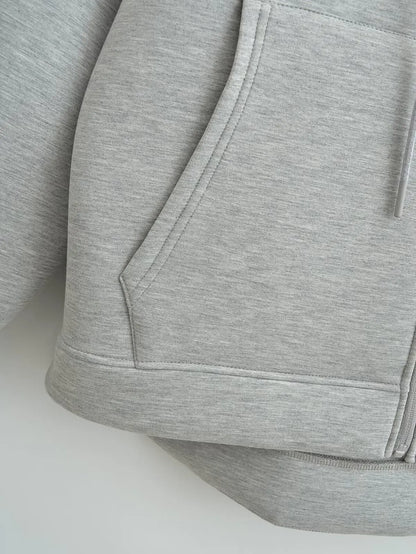 Women's Hooded Zip Jacket – Loose Casual Coat with Pockets
