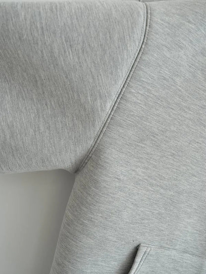 Women's Hooded Zip Jacket – Loose Casual Coat with Pockets